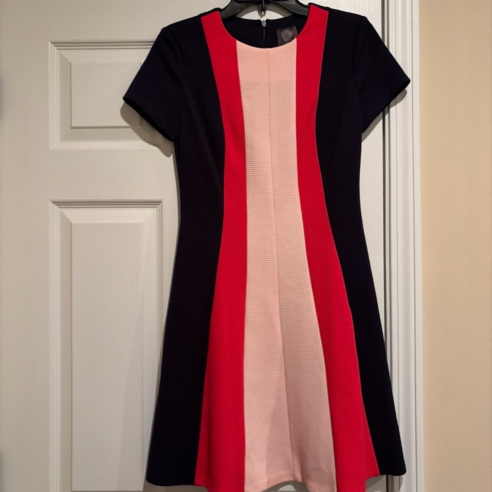 Vince Camuto pink and navy Panel Dress